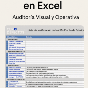 Plantilla Profesional 5S en Excel – Checklist Editable y Automático